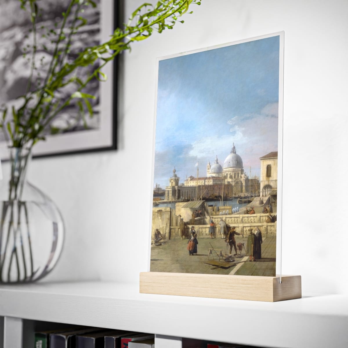 Acrylic Art Sign With Wooden Stand, Artist Canaletto, Artwork 