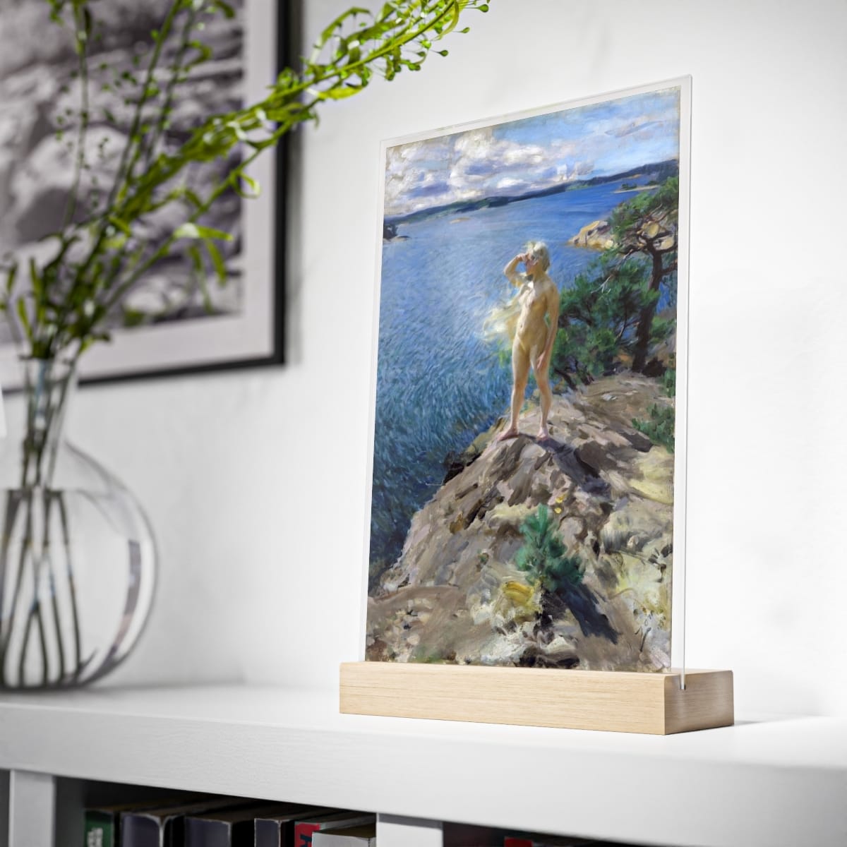 Acrylic Art Sign With Wooden Stand, Artist Anders Zorn, Artwork 