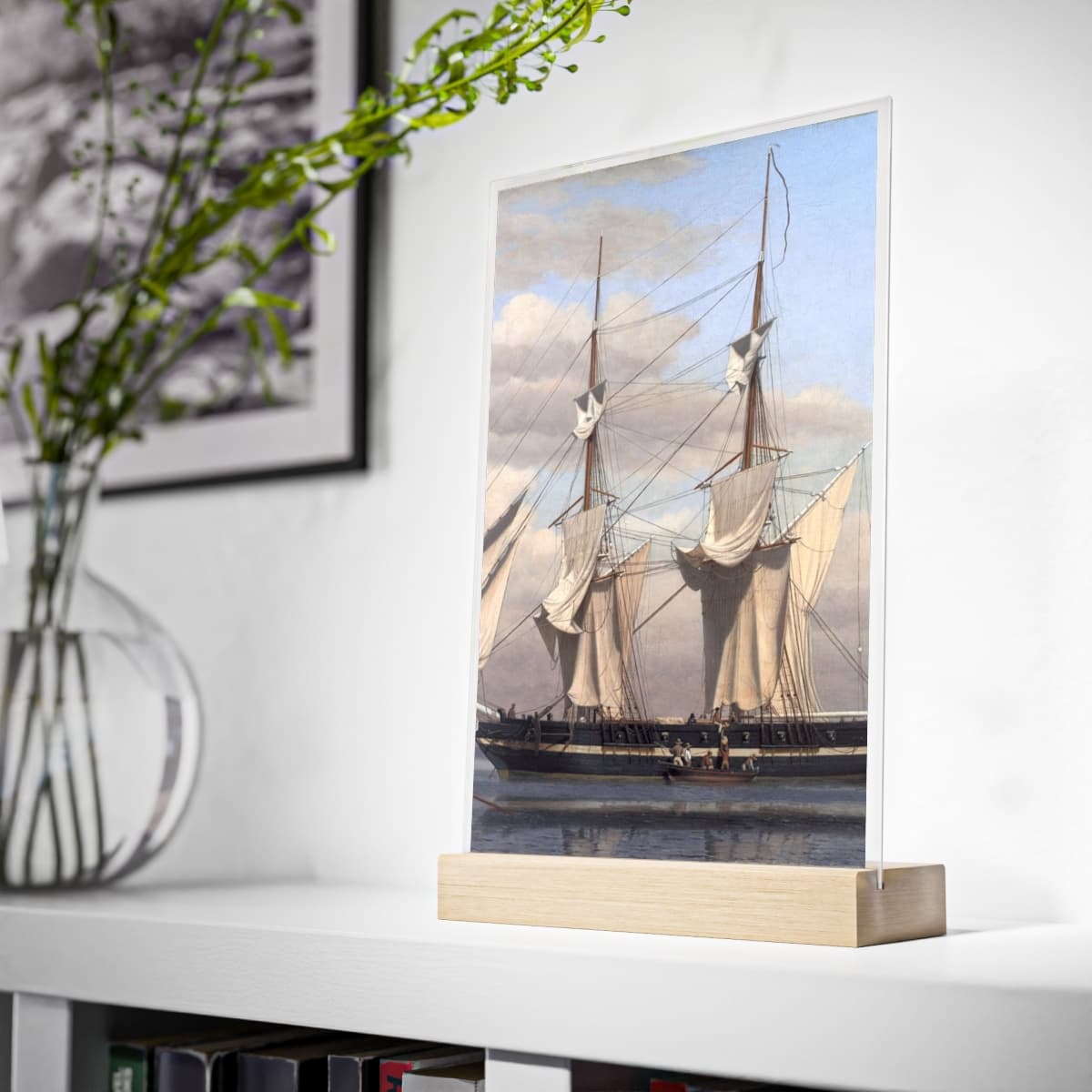 Acrylic Art Sign With Wooden Stand, Artist Christoffer Wilhelm Eckersberg, Artwork 