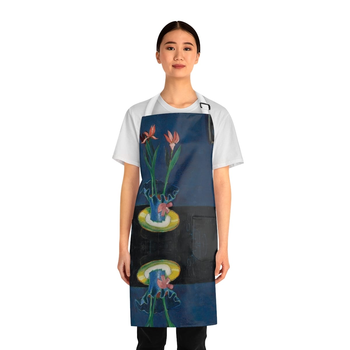 Art Apron, Artist Walter Gramatte, Artwork "Still Life With Clock And Tulp Pot"