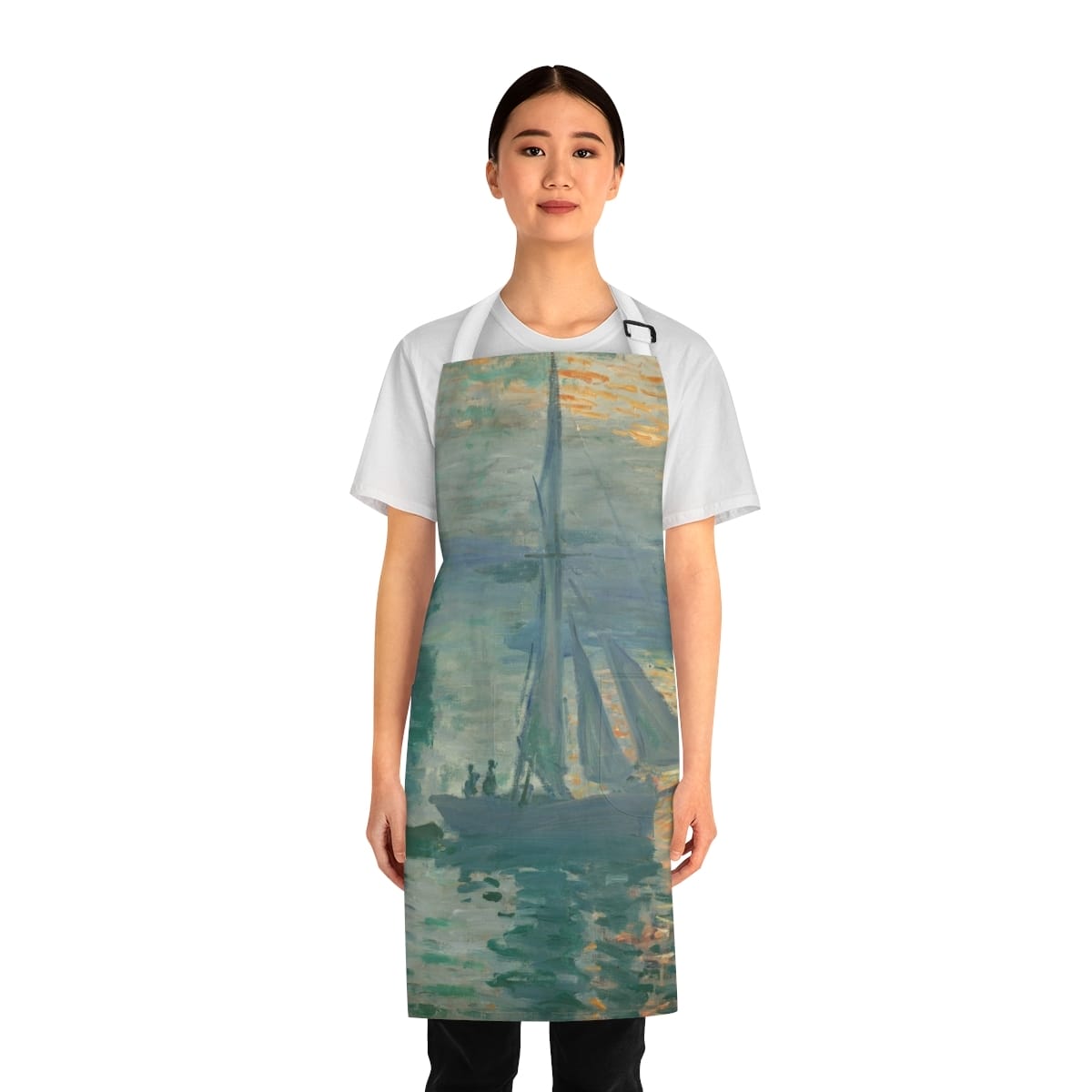 Art Apron, Artist Claude Monet, Artwork "Sunrise Marine"