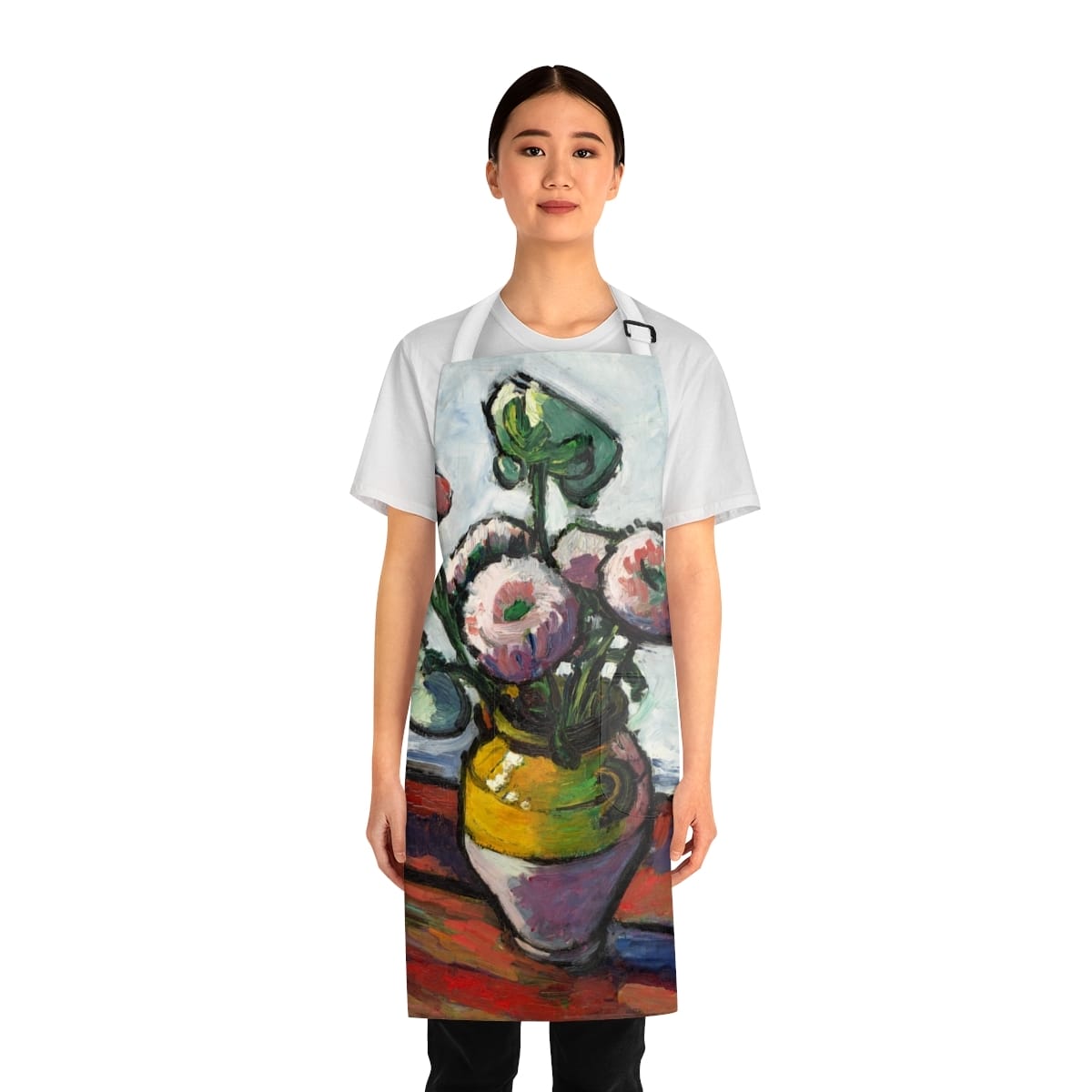 Art Apron, Artist Henry Lyman Sayen, Artwork "Zinnias"