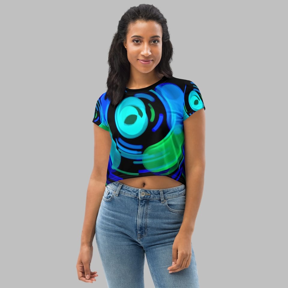 Art Crop Tee Shirt, Artist Alexis, Artwork 