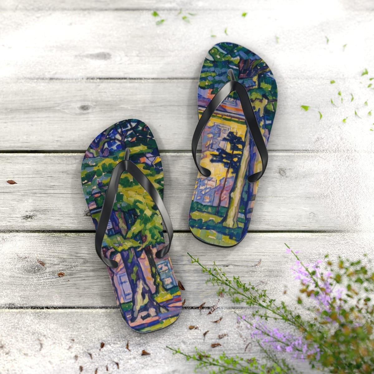 Art Flip Flops, Artist Eugenie Bandell, Artwork 