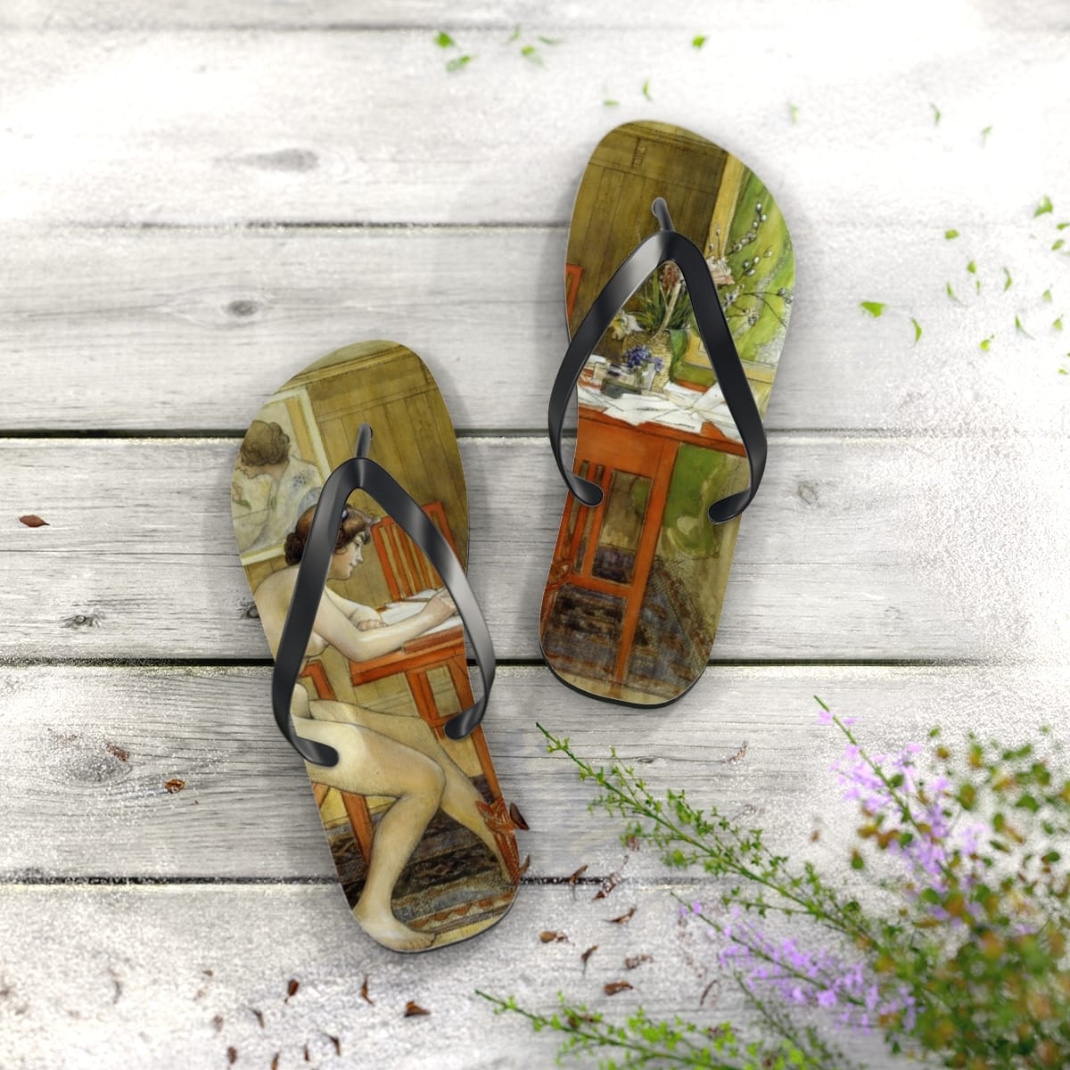 Art Flip Flops, Artist Carl Larsson, Artwork 