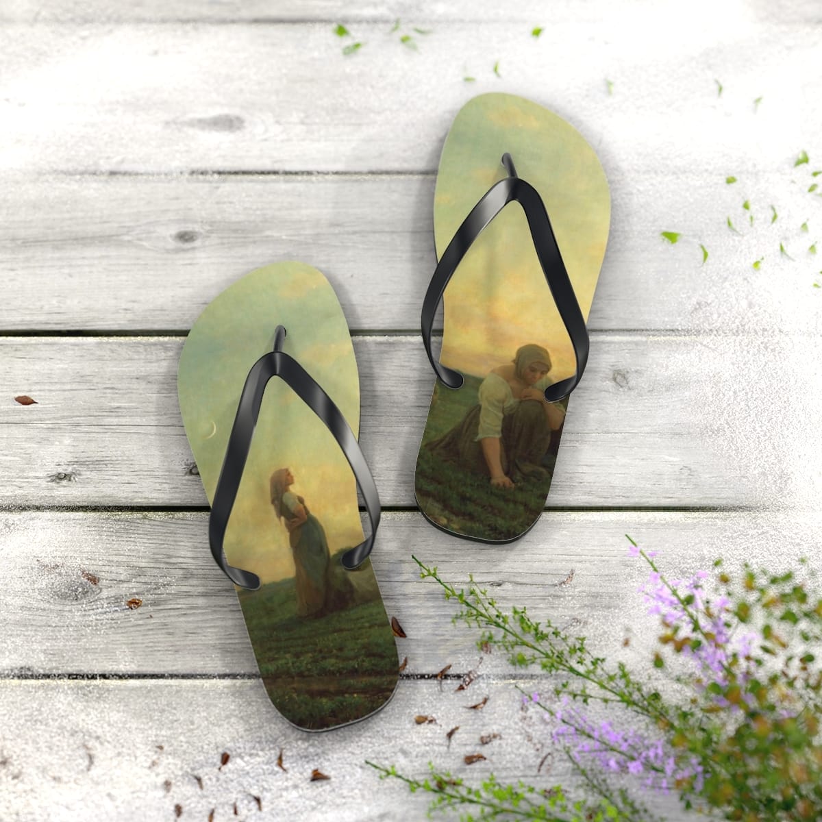 Art Flip Flops, Artist Jules Breton, Artwork 