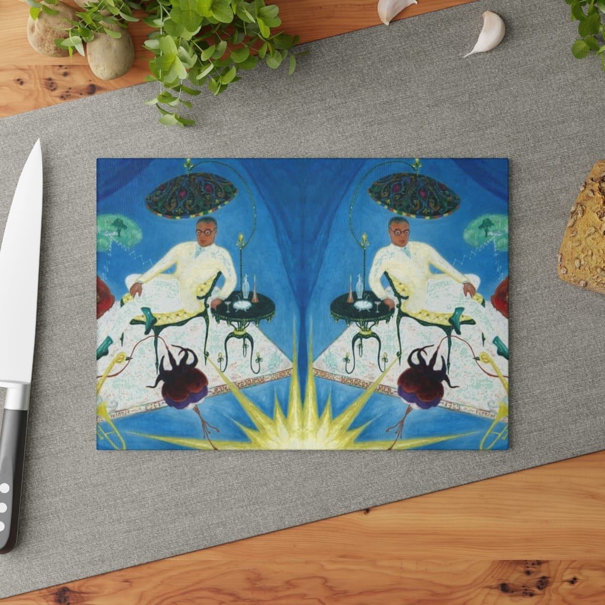 Art Glass Cutting Board, Artist Florine Stettheimer, Artwork 
