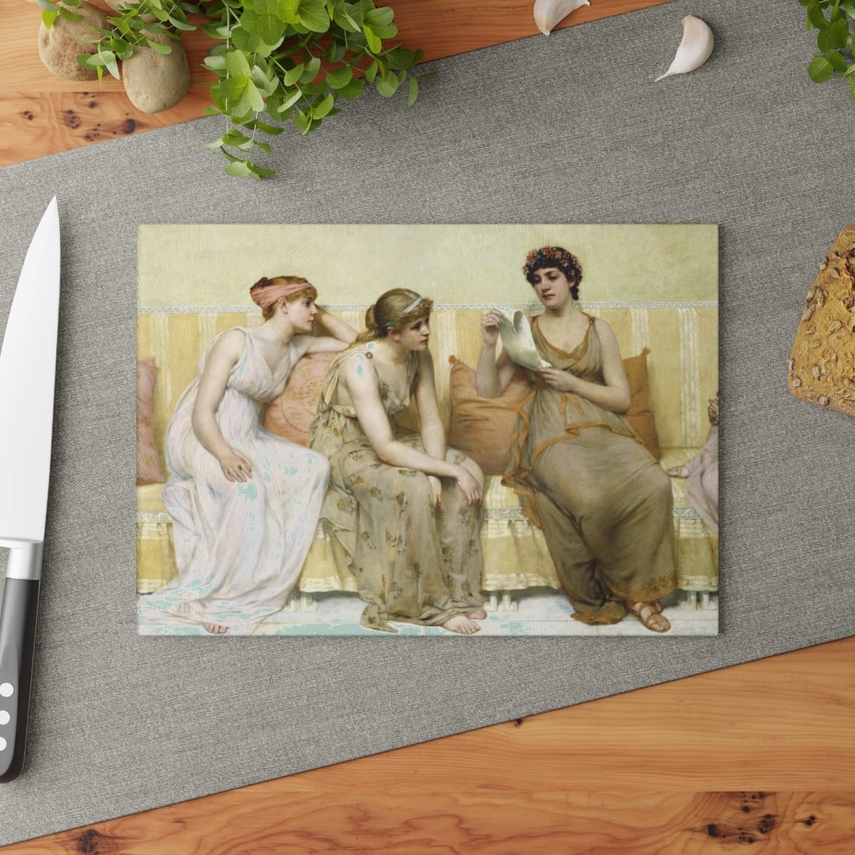 Art Glass Cutting Board, Artist Francis Davis Millet, Artwork 