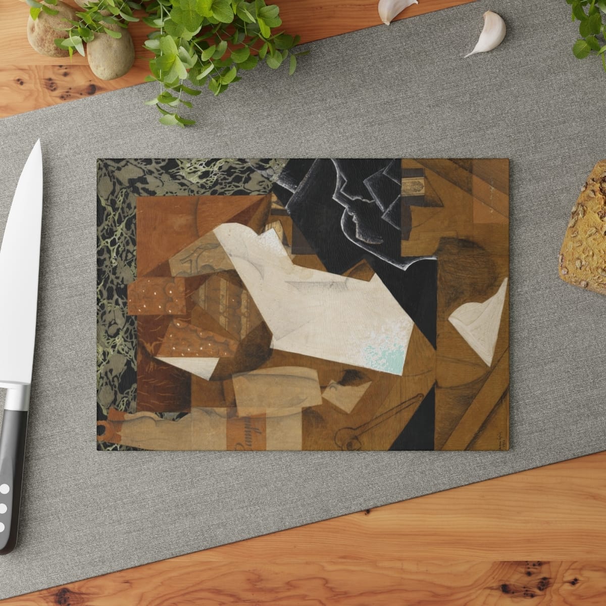 Art Glass Cutting Board, Artist Juan Gris, Artwork 