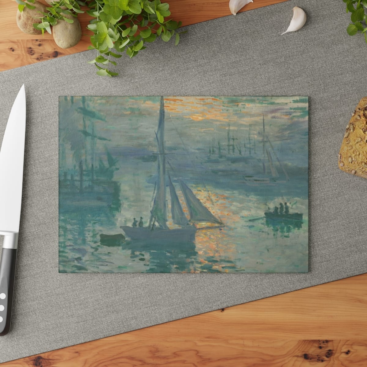 Art Glass Cutting Board, Artist Claude Monet, Artwork 