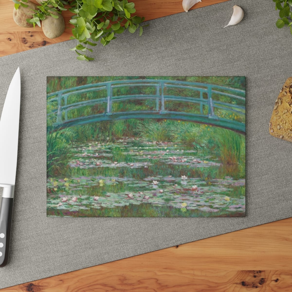 Art Glass Cutting Board, Artist Claude Monet, Artwork 