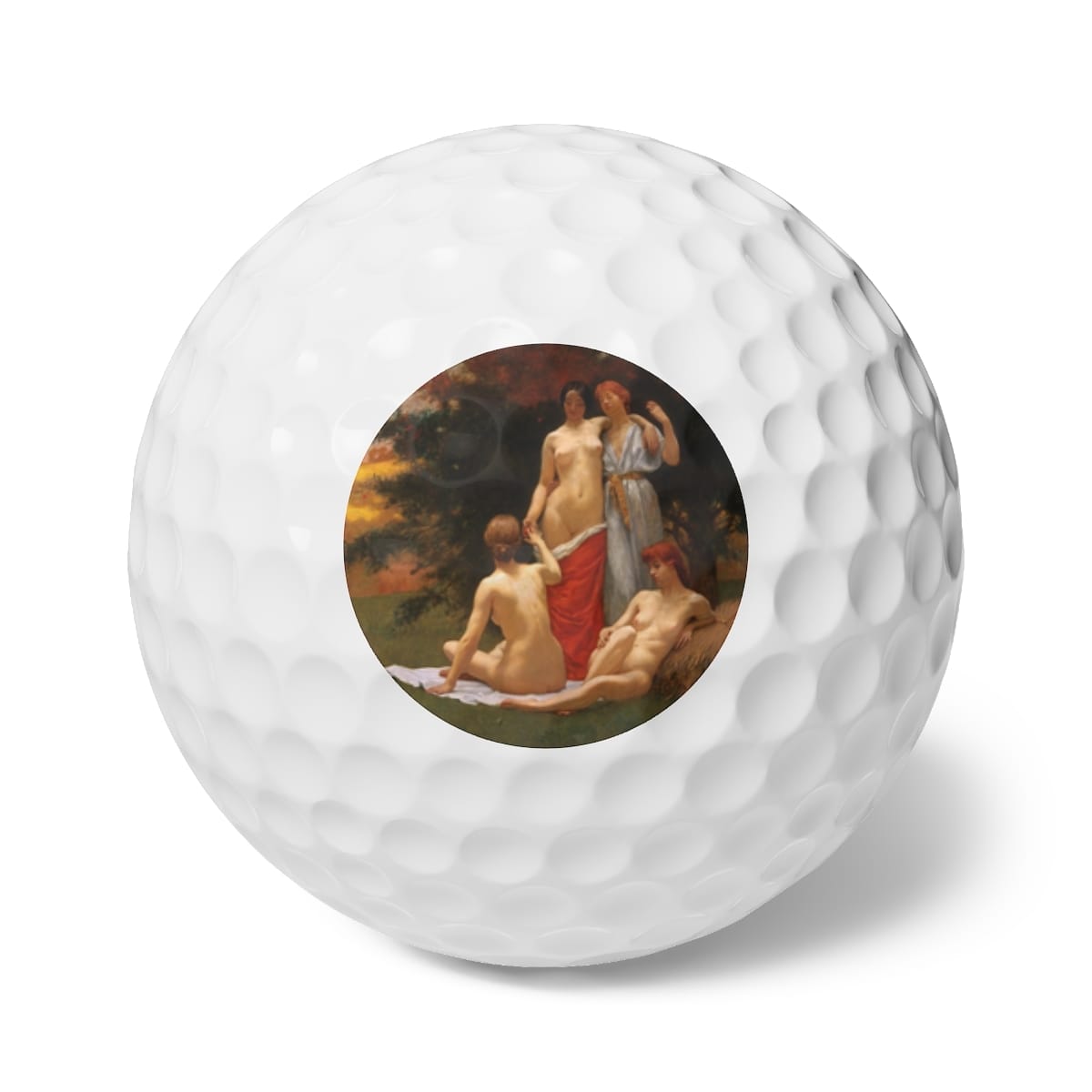 Art Golf Balls 6 Pieces, Artist Kenyon Cox, Artwork 
