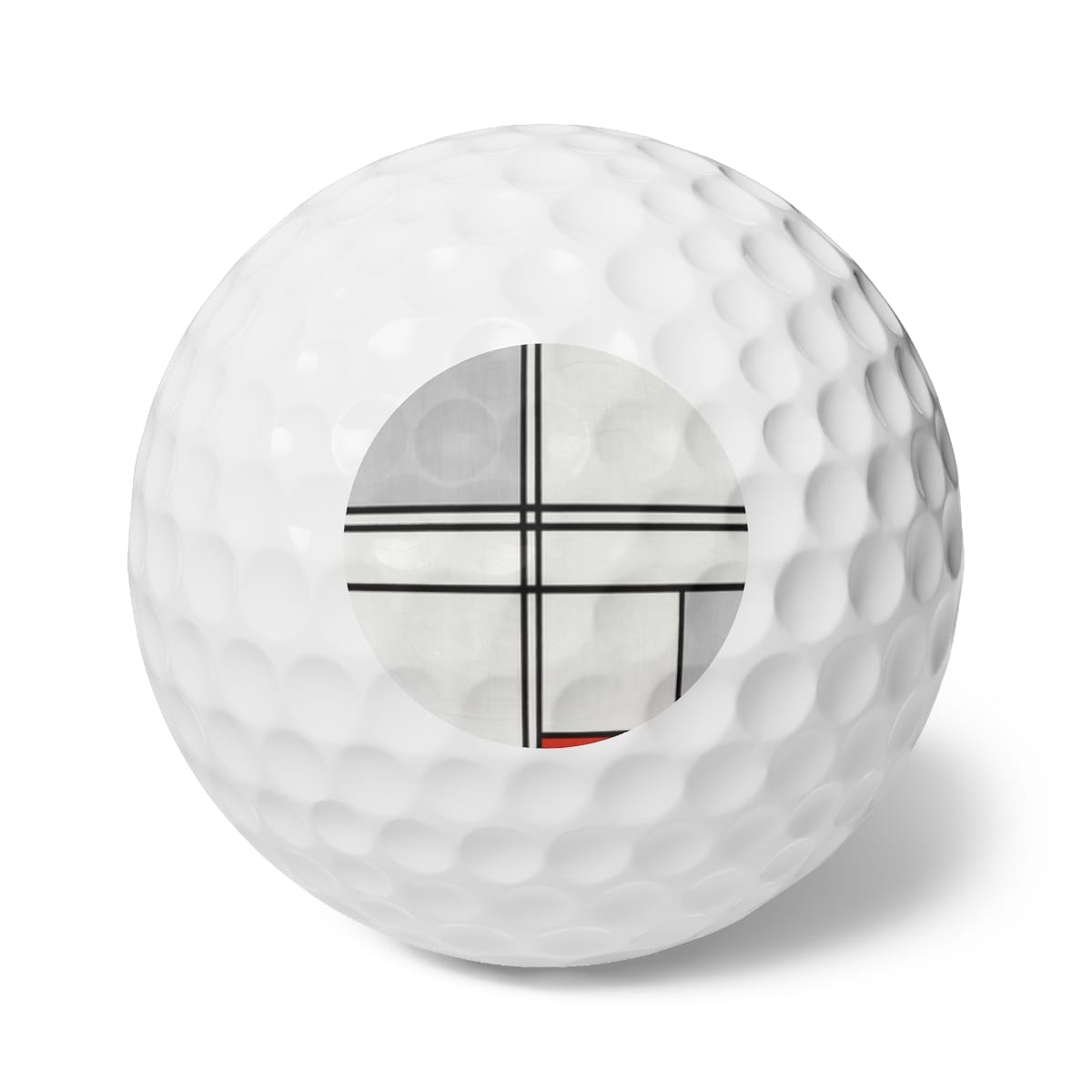 Art Golf Balls 6 Pieces, Artist Piet Mondrian, Artwork 
