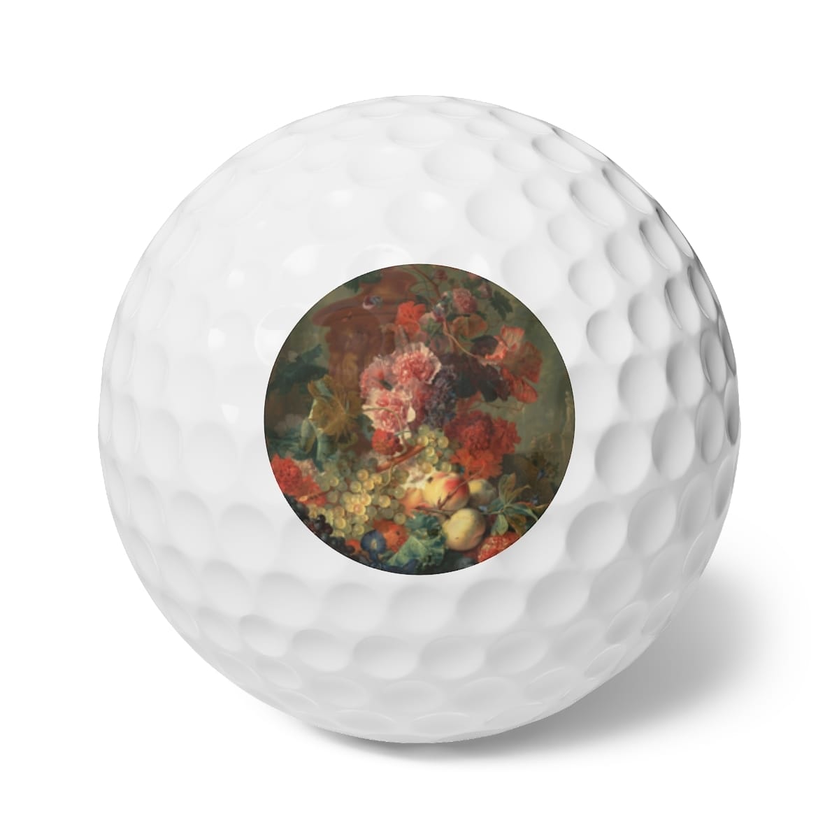 Art Golf Balls 6 Pieces, Artist Jan Van Huysum, Artwork 