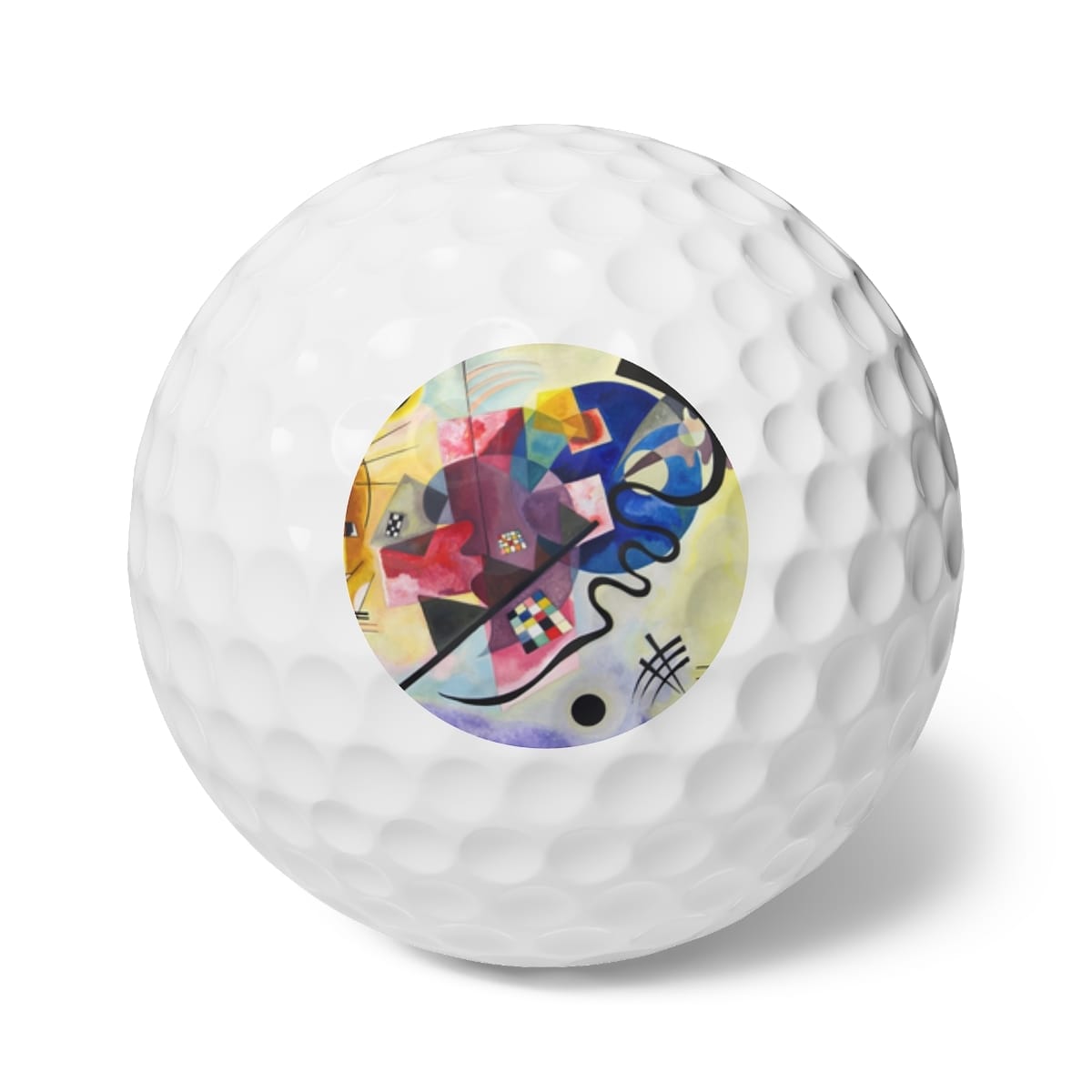 Art Golf Balls 6 Pieces, Artist Wassily Kandinsky, Artwork 