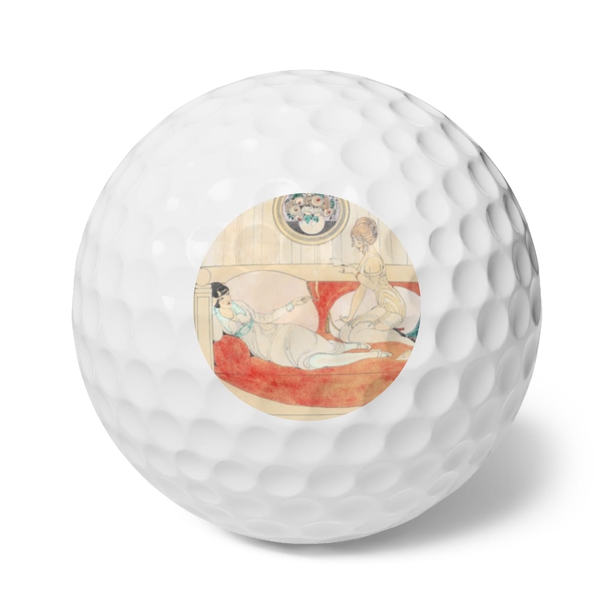 Art Golf Balls 6 Pieces, Artist Gerda Wegener, Artwork 