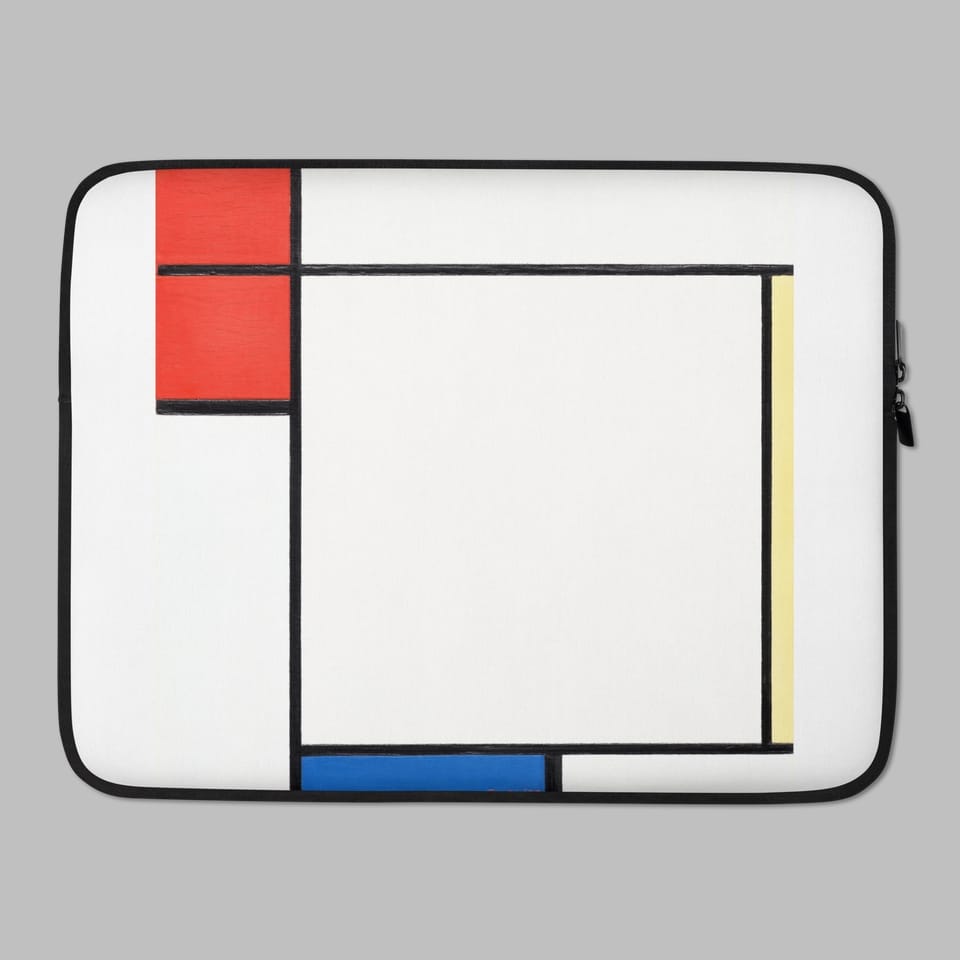 Art Laptop Sleeve, Artist Piet Mondrian, Artwork 