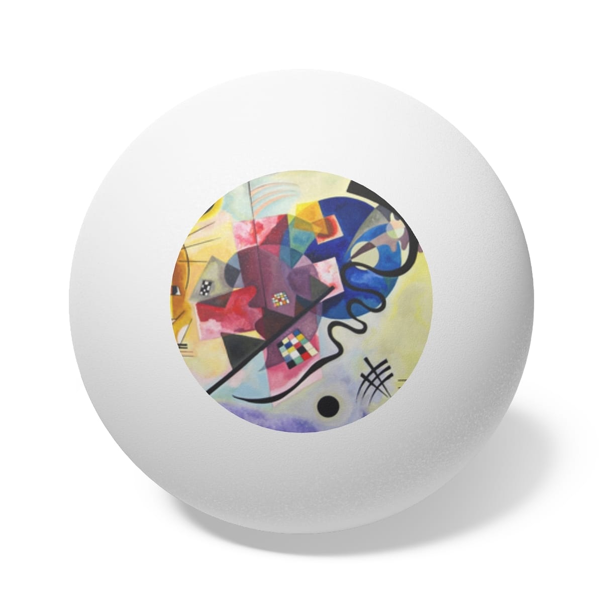 Art Ping Pong Balls 6 Pieces, Artist Wassily Kandinsky, Artwork 