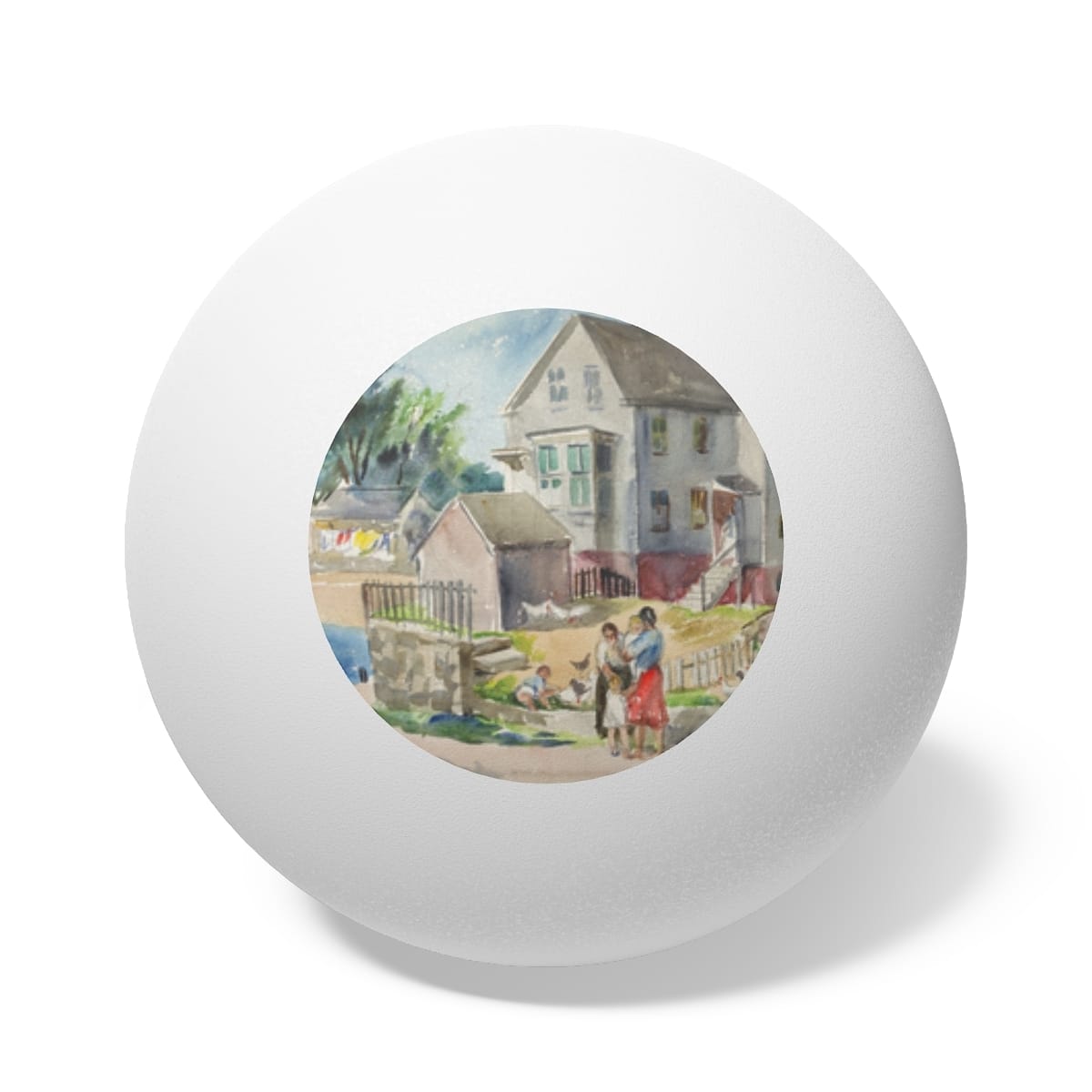 Art Ping Pong Balls 6 Pieces, Artist Ann Brockman, Artwork 