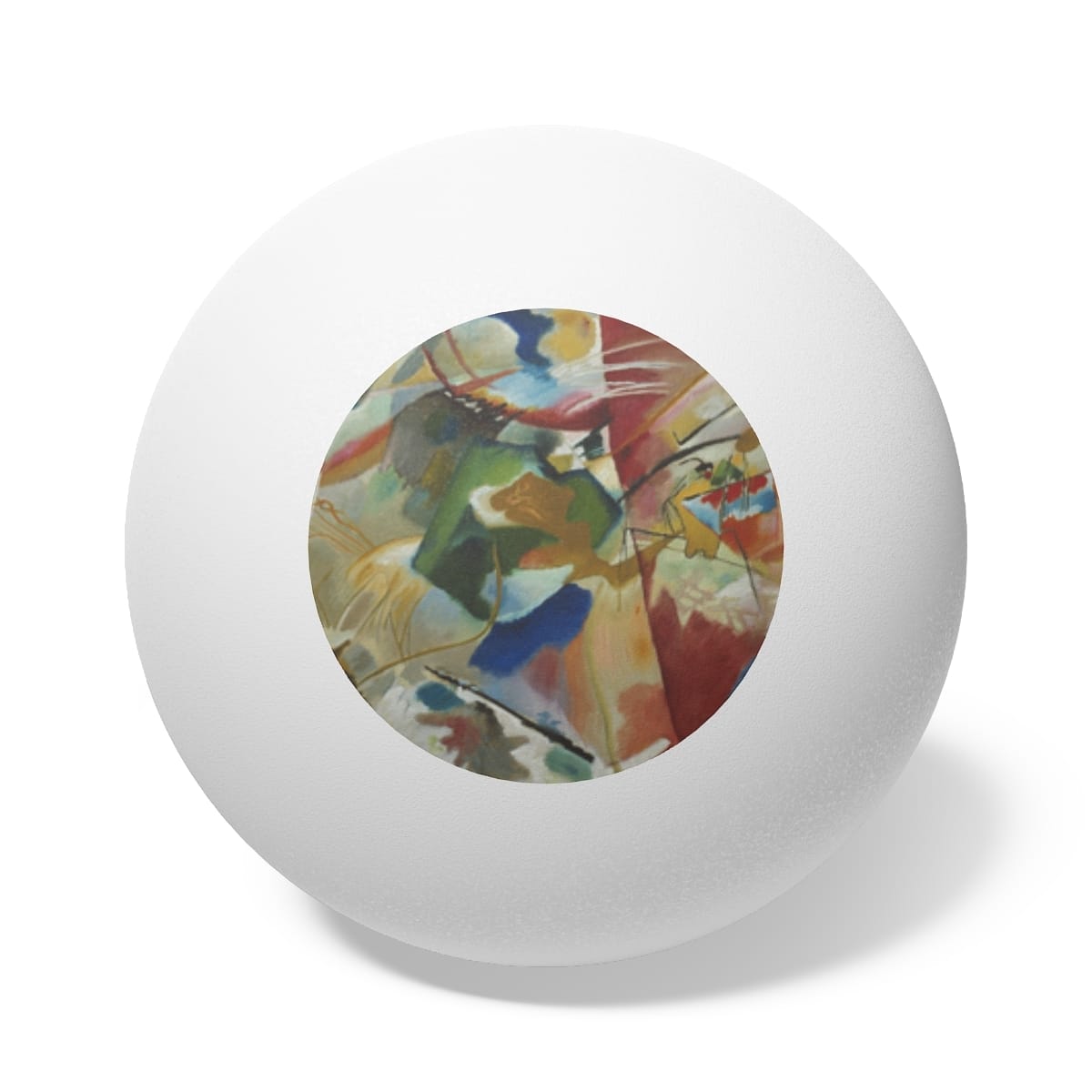 Art Ping Pong Balls 6 Pieces, Artist Wassily Kandinsky, Artwork 