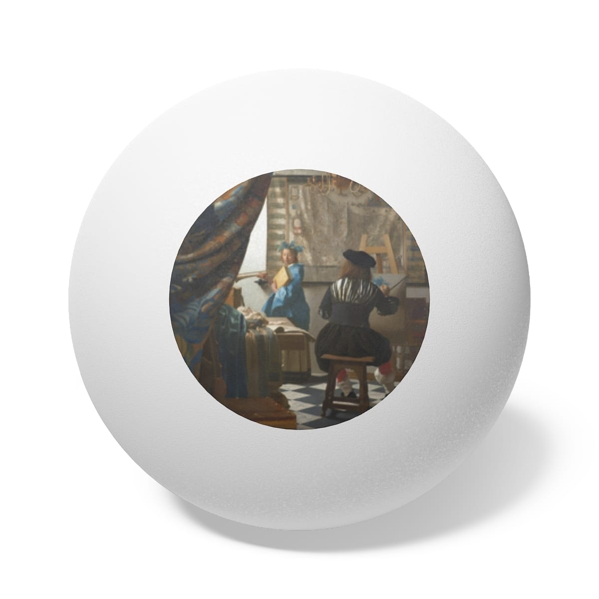 Art Ping Pong Balls 6 Pieces, Artist Johannes Vermeer, Artwork 