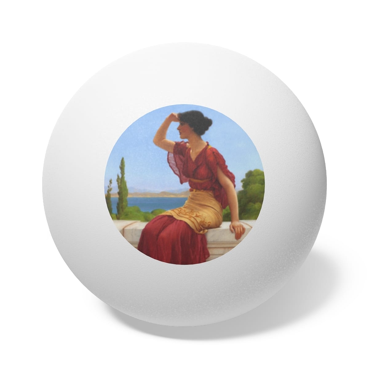 Art Ping Pong Balls 6 Pieces, Artist John William Godward, Artwork 