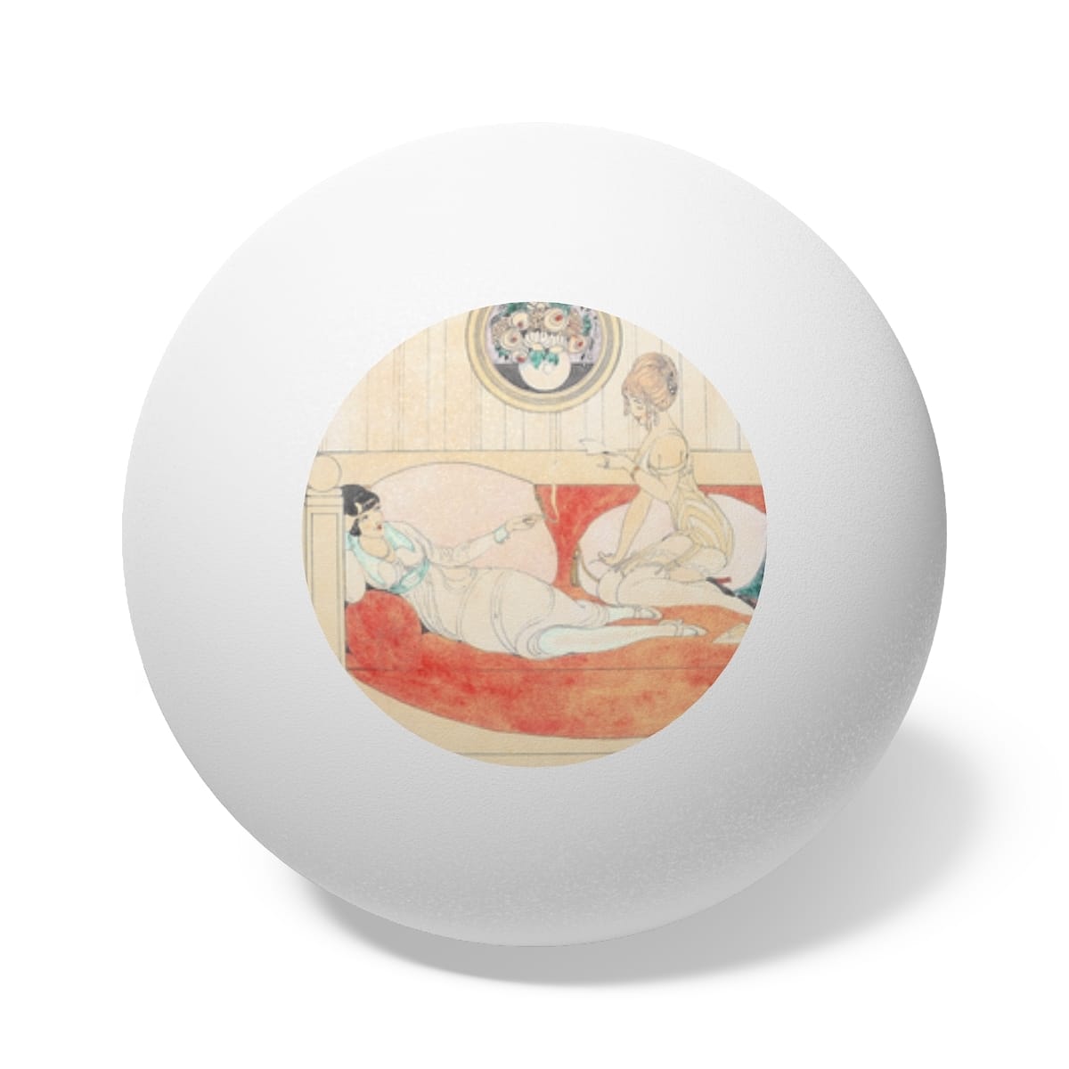 Art Ping Pong Balls 6 Pieces, Artist Gerda Wegener, Artwork 