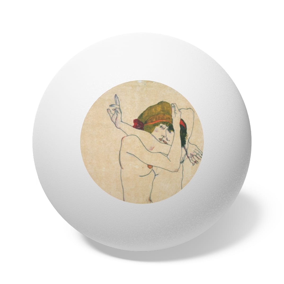 Art Ping Pong Balls 6 Pieces, Artist Egon Schiele, Artwork 