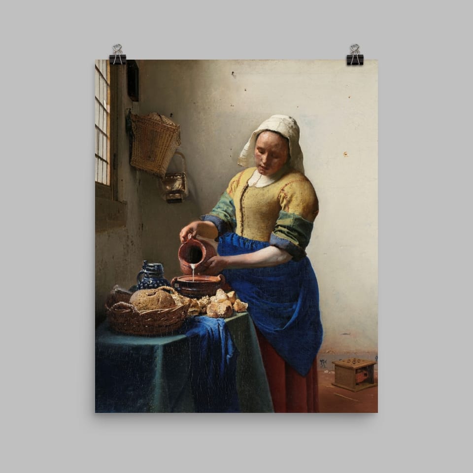 Art Print Open Edition, Artist Johannes Vermeer, Artwork 