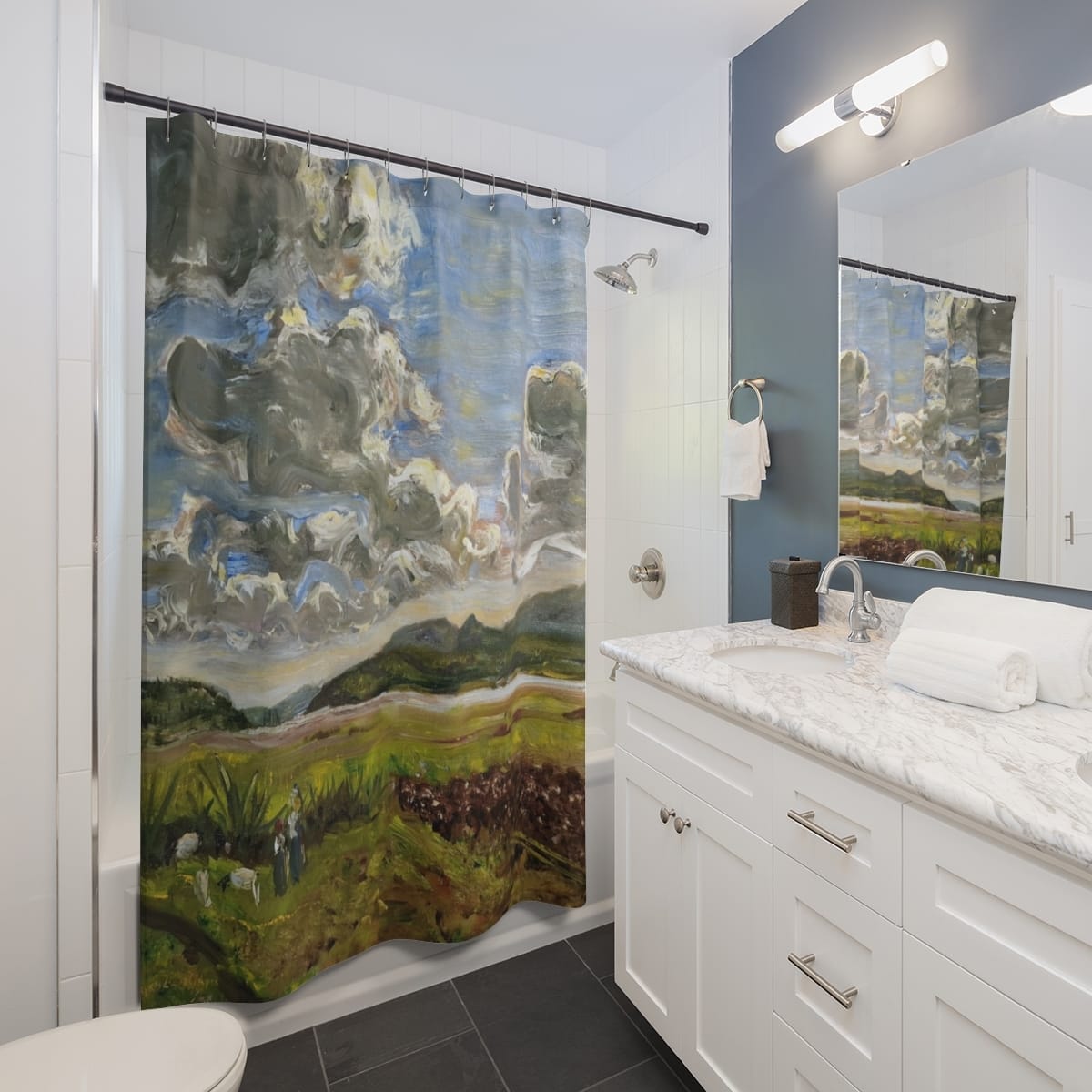 Art Shower Curtain, Artist Markos Zavitzianos, Artwork 