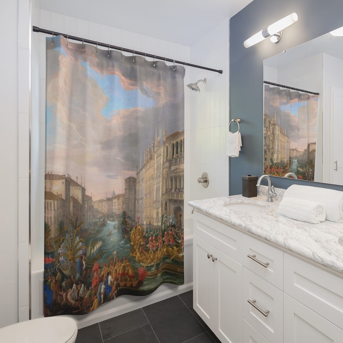 Art Shower Curtain, Artist Luca Carlevarijs, Artwork 