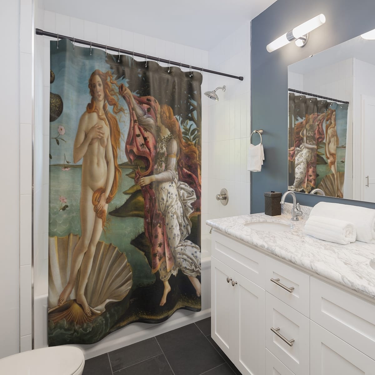 Art Shower Curtain, Artist Sandro Botticelli, Artwork 