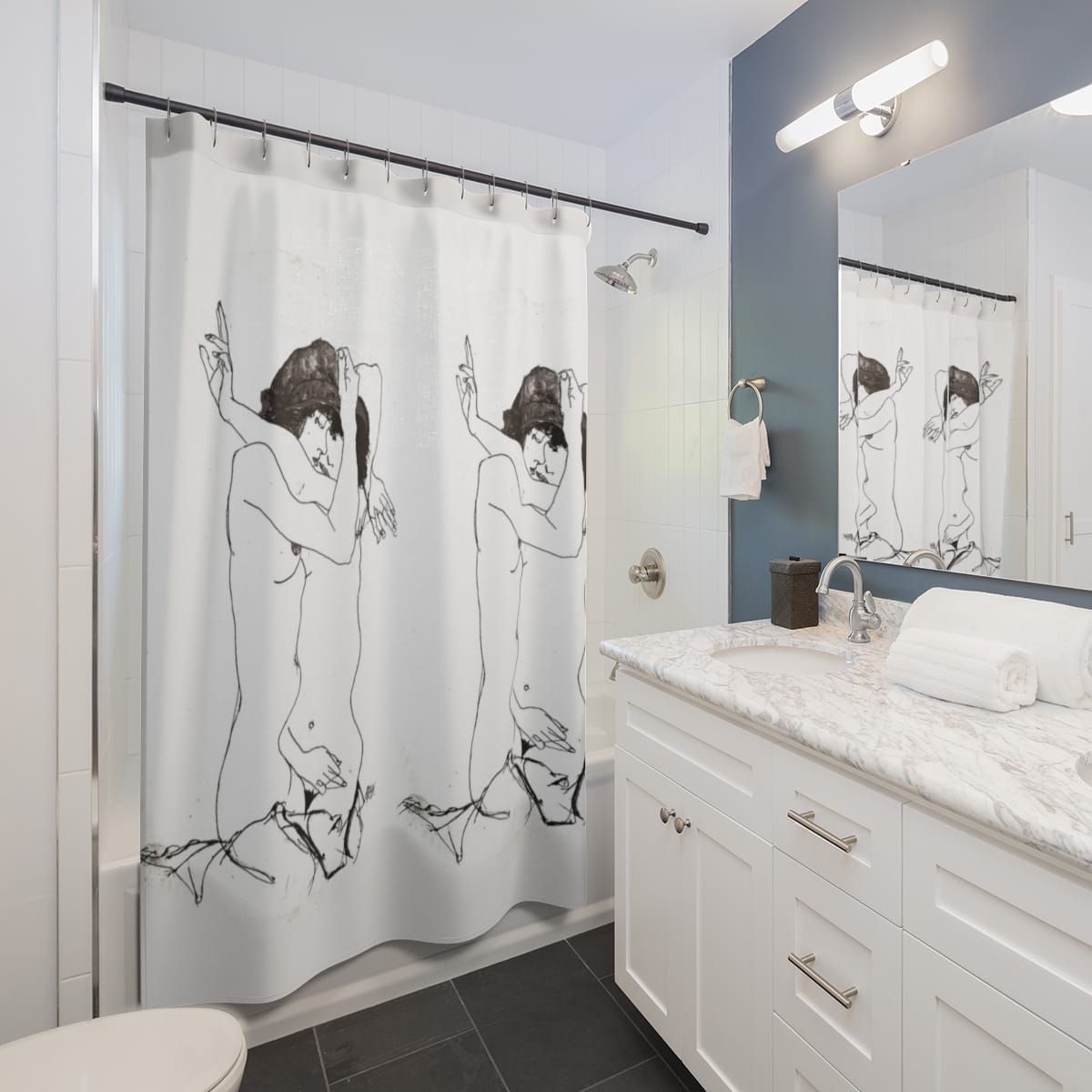 Art Shower Curtain, Artist Egon Schiele, Artwork 