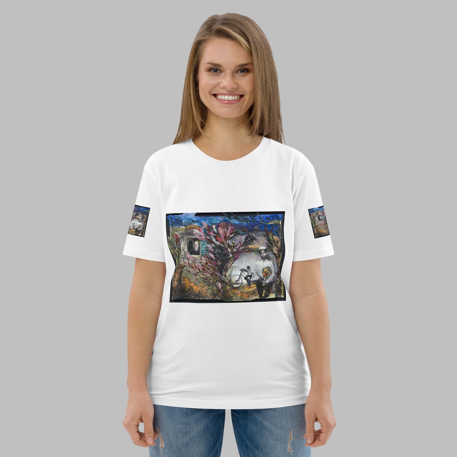 Art T Shirt Unisex Organic Cotton, Artist Maria Papafili, Artwork 