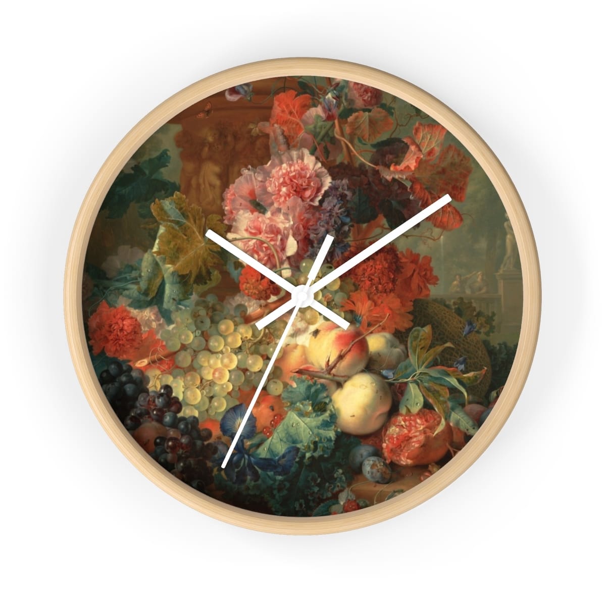 Art Wall Clock, Artist Jan Van Huysum, Artwork 