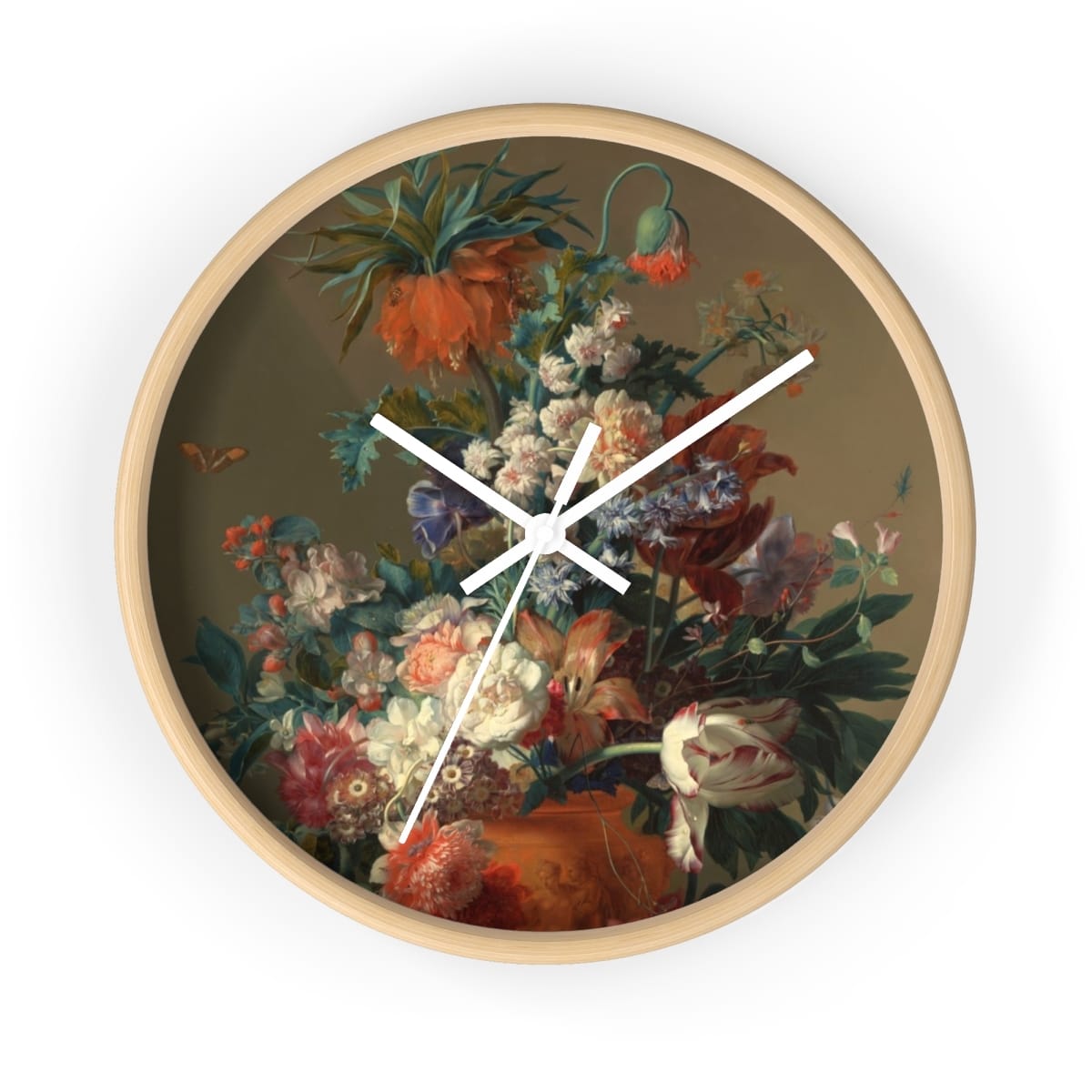 Art Wall Clock, Artist Jan Van Huysum, Artwork 