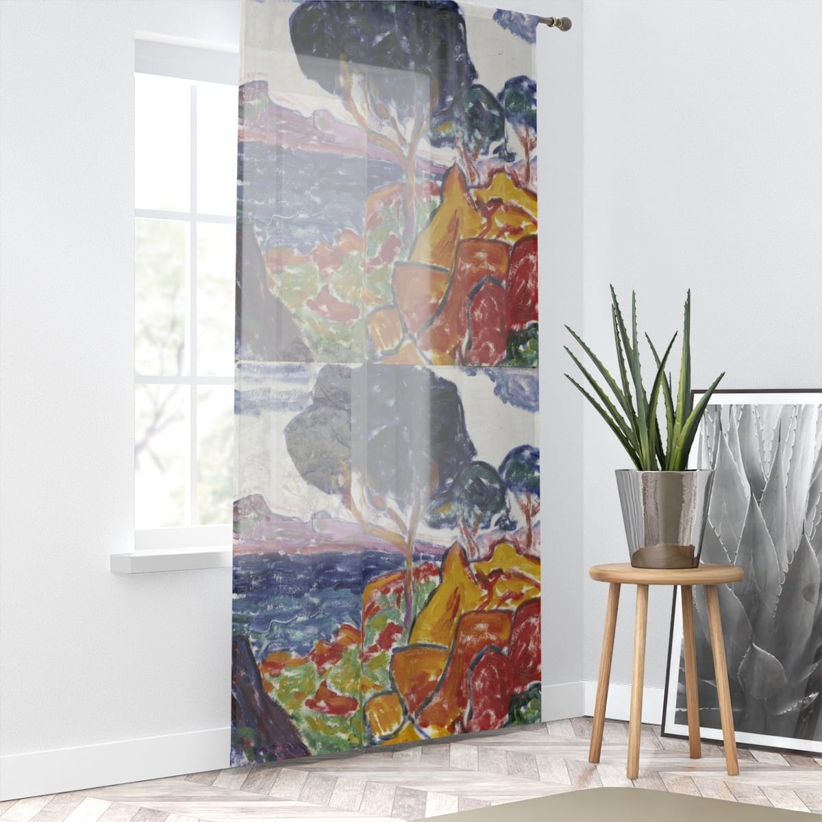 Art Window Curtain, Artist Carl Newman, Artwork 