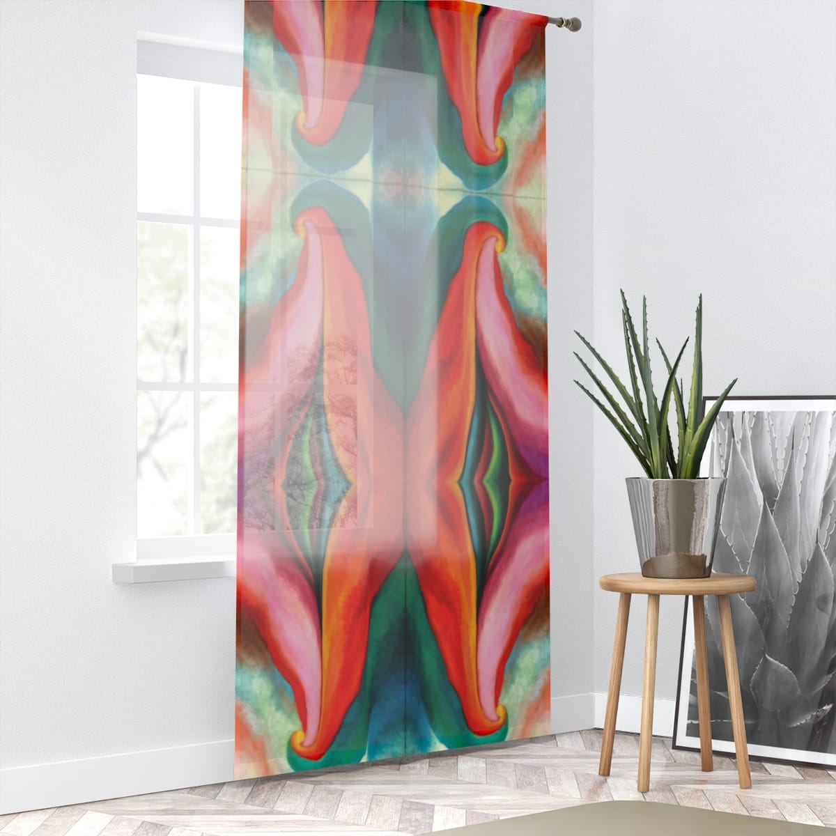Art Window Curtain, Artist Georgia Okeeffe, Artwork 