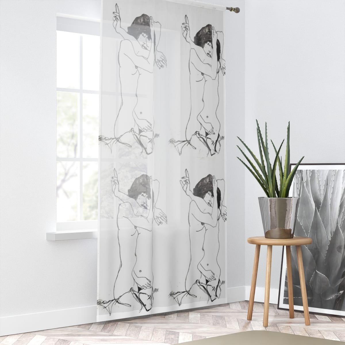 Art Window Curtain, Artist Egon Schiele, Artwork 