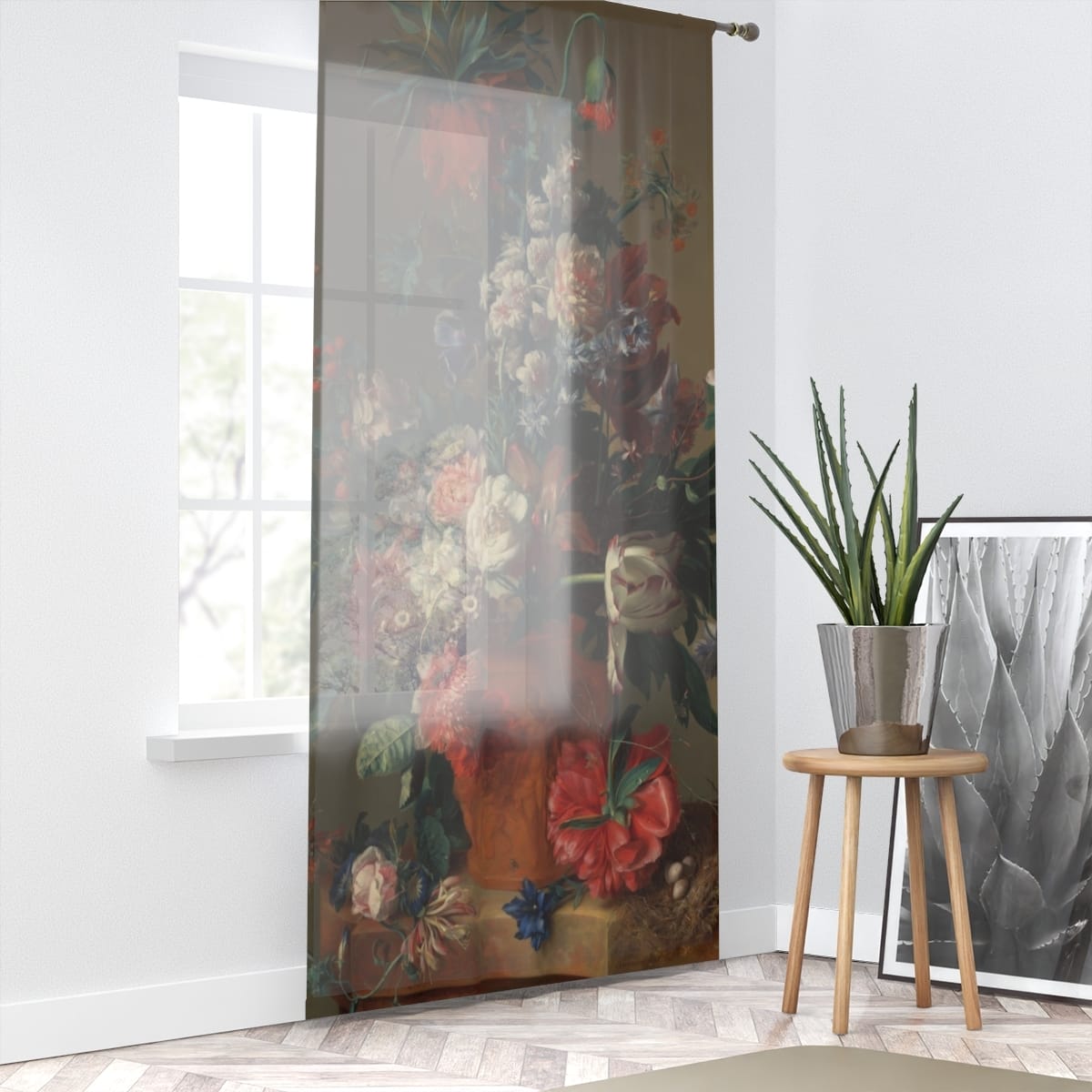 Art Window Curtain, Artist Jan Van Huysum, Artwork 