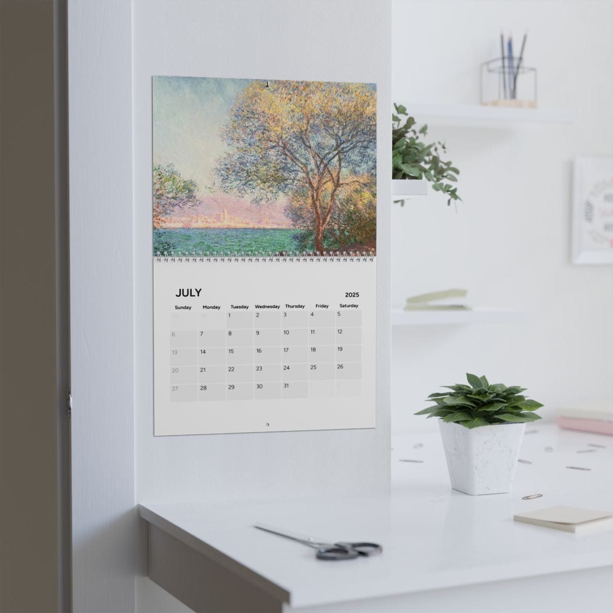 Calendar 2025, Artist Claude Monet, Artwork 