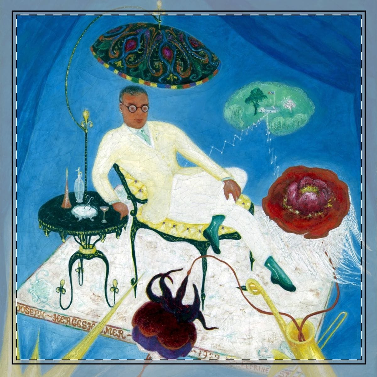 Cotton Twill Art Napkin, Artist Florine Stettheimer, Artwork 