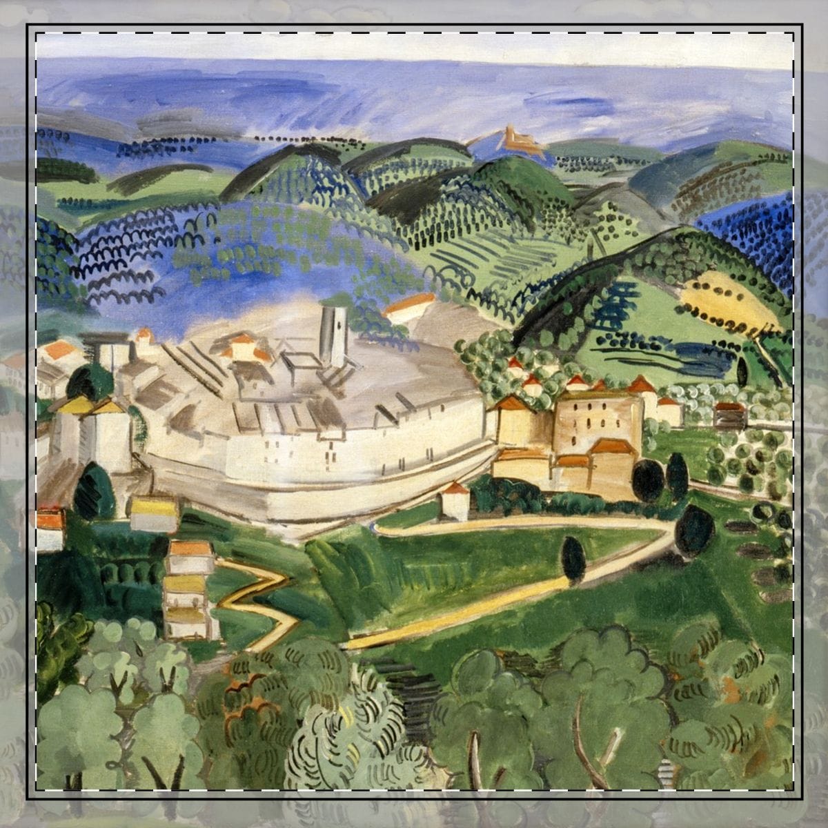 Cotton Twill Art Napkin, Artist Raoul Dufy, Artwork 