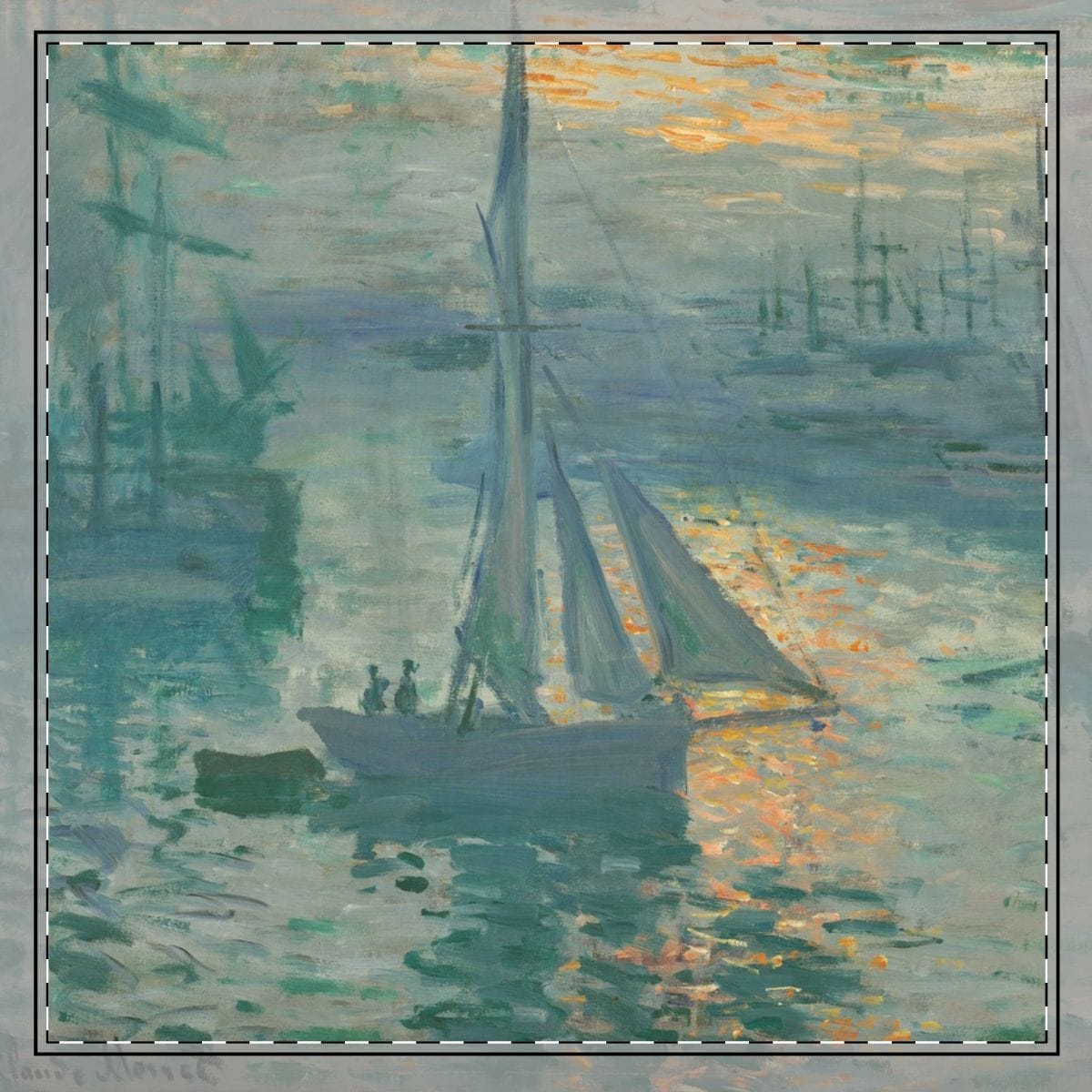 Cotton Twill Art Napkin, Artist Claude Monet, Artwork 