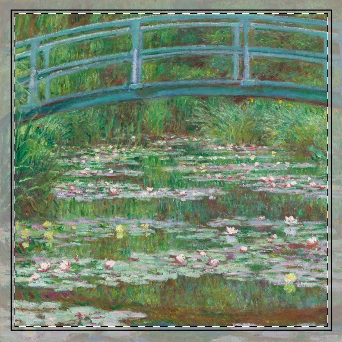 Cotton Twill Art Napkin, Artist Claude Monet, Artwork 