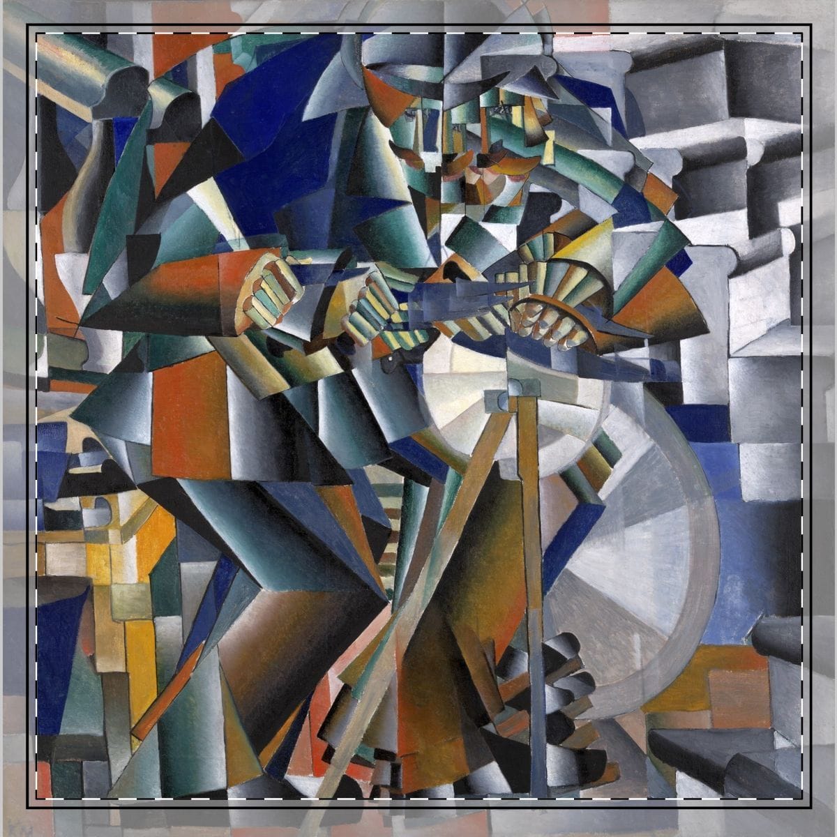 Cotton Twill Art Napkin, Artist Kazimir Malevich, Artwork 