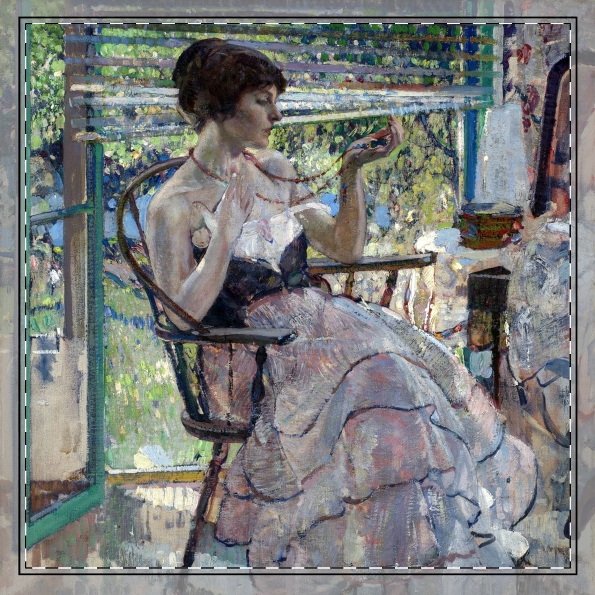 Cotton Twill Art Napkin, Artist Richard E Miller, Artwork 