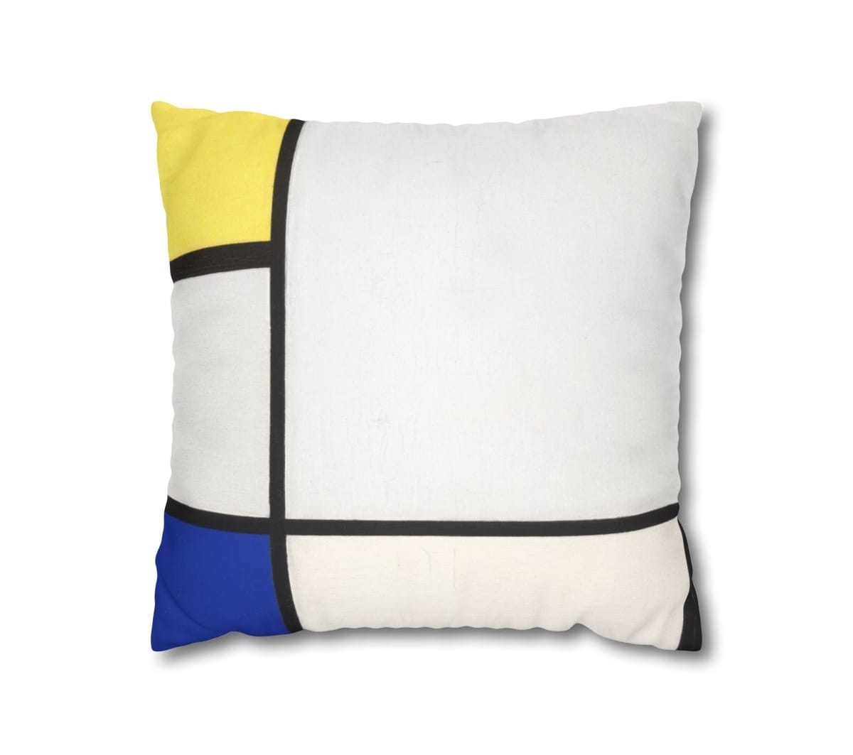 Faux Suede Square Art Pillowcase, Artist Piet Mondrian, Artwork 