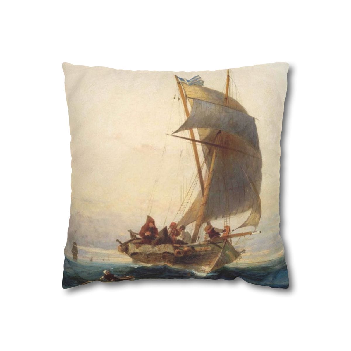 Faux Suede Square Art Pillowcase, Artist Konstantinos Volanakis, Artwork 