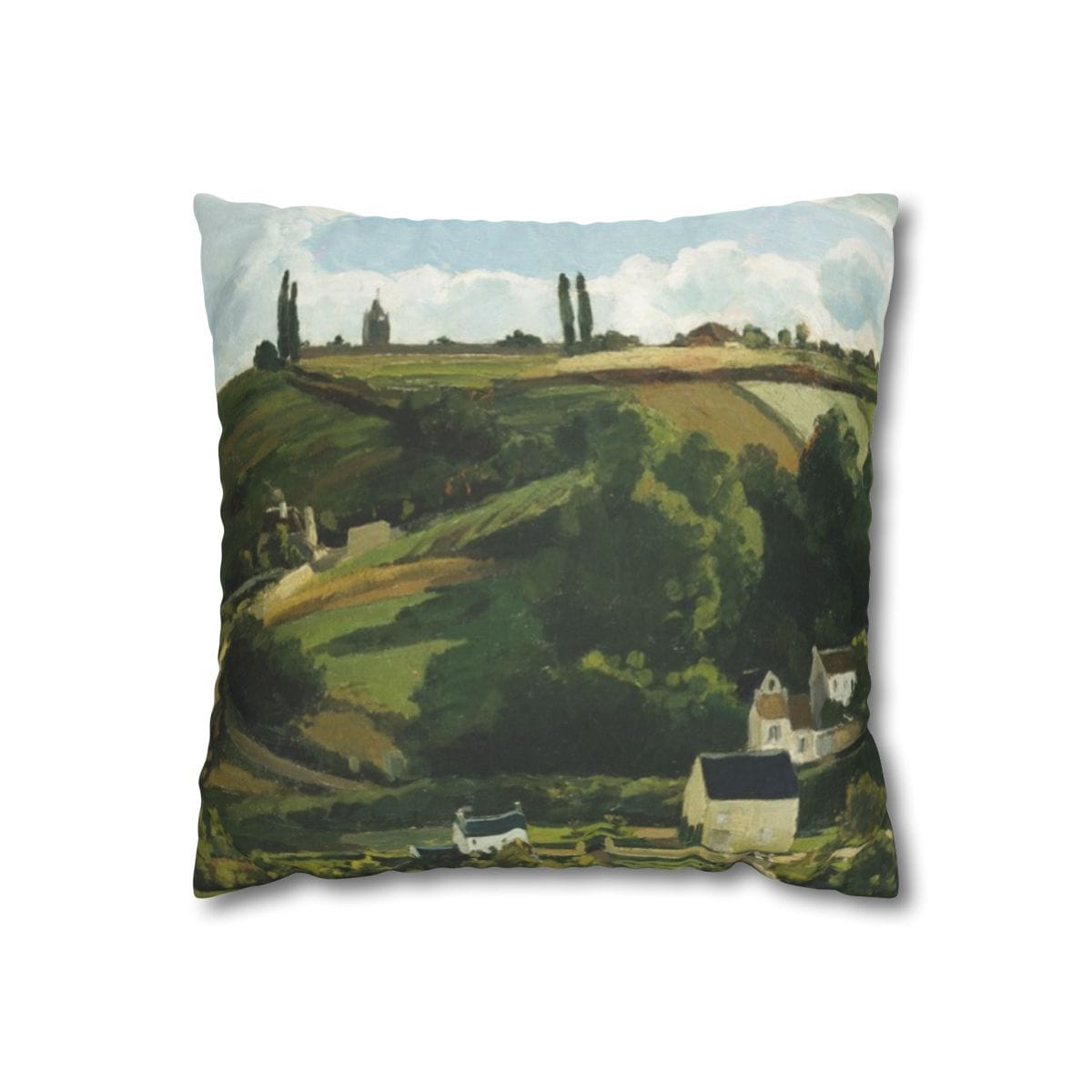 Faux Suede Square Art Pillowcase, Artist Camille Pissarro, Artwork 
